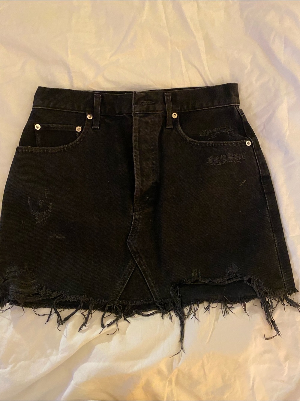 Agolde size 27 Distressed Denim Mini Skirt